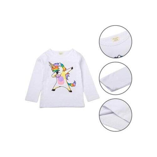 Toddler Boy Shirts Unicorn Cute Long Sleeves Children Unicorn Shirt for Girls Cotton Casual Top Korean Kids Clothes 2 -7 Y 2019