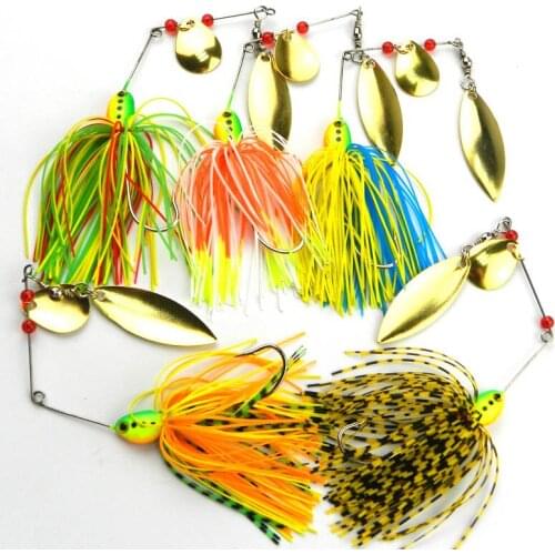 Hot 5 Pcs Fishing Hard Spinner Lure Spinnerbait Pike Bass Crankbaits Artificial Baits Tackle Hook DO2