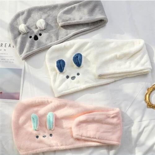 Girls Hair Drying Hat Cute Absorbent Quick-dry Towel Cap Shower Womens Head Wrap Bathing Machine Washable Cap Bathing Tools