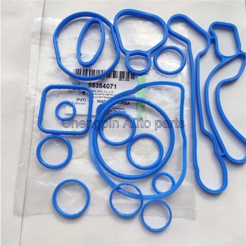 Cooling System Oil Cooler Gasket Seals Blue OEM# 55354071 24445723 55354072 For Chevrolet Cruze 1.6L 1.8L Sonic Astra Zafira