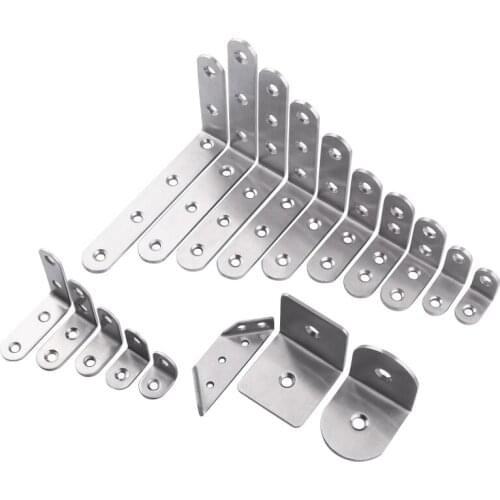 1PCS Stainless Steel Angle Corner Brackets Fasteners Protector Seven Size Corner Stand Supporting Furniture Hardware