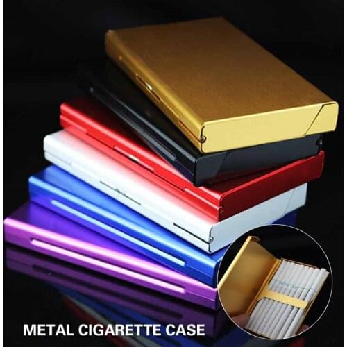 High-end Disposable Cigarette Tobacco Box Aluminum Cigar Case Reusable Storage Container Weed Accessories Use with Lighter