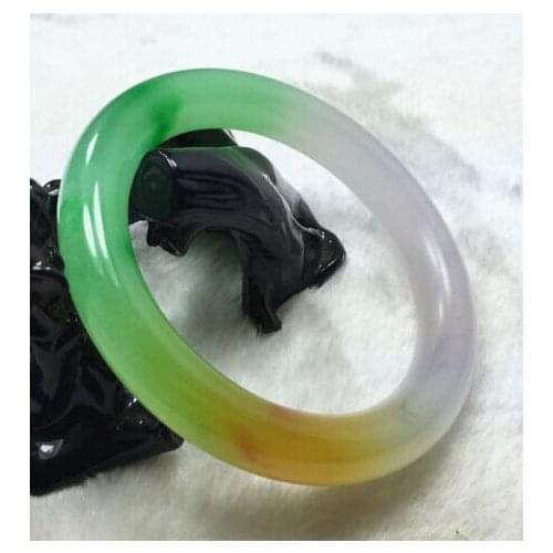 ~$wholesale_jewelry_wig$ Chinese Natural Beautiful Emerald Green Nephrite Jade Bangle Bracelet 58mm