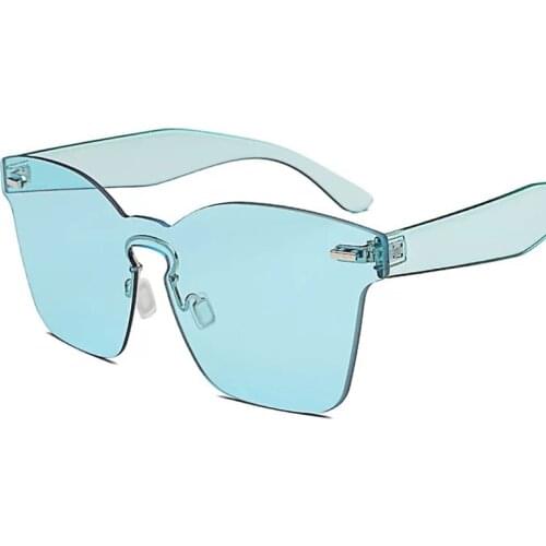 Ladys Cheap Crystal Sunglasses Pink Blue Brown Red in high quality with case Square Rimless Eyeglasses big frame for Women
