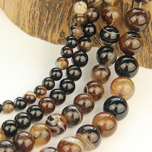 Hot Sale Brown Wrapped Agate Beads Handmade Bracelet Necklace 4,6,8,10,12mm