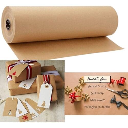 30 Meters Brown Kraft Wrapping Paper Roll For Wedding Birthday Party Gift Wrapping Parcel Packing Art Craft Origami Papier