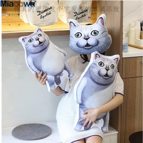 36/50/70cm Real Life Plush Cats Pillow Stuffed Cartoon Sofa Nap Cushion Simulation Animal Plush Toys Home Decor Creative Gift