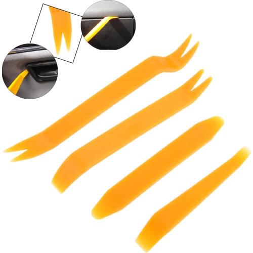 4Pcs Car Door Clip Panel Removal Tools Audio Radio Dashboard Dismantle Kits Installer Pry Tool Plastic Trim Panel Repair Tools