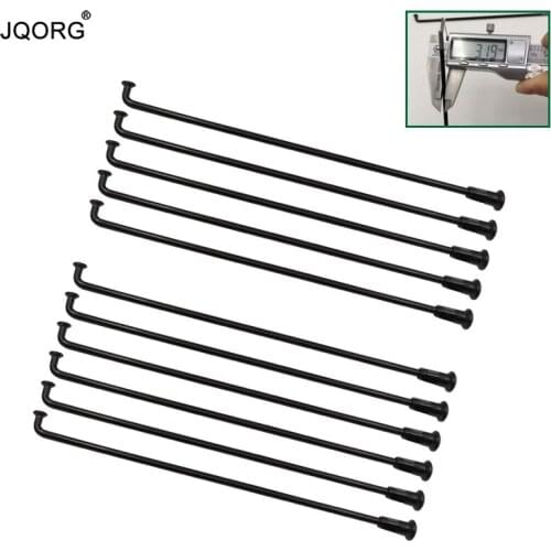 44 Pieces A Lot 10 Guage Diameter 3.2 mm Black Color J-bend Round Body Equal Diameter Electric Motorcycle Wheel Spokes With Nuts