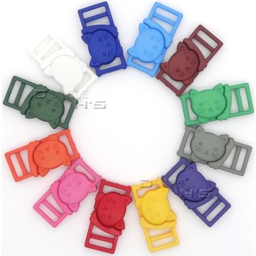 50pcs/pack 3/8" Cat-Head Plastic Safty Breakaway Buckles For Bra Cat Collar Paracord Webbing Garment Accessories