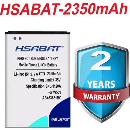 HSABAT 2350mAh AB463651BU Battery for Samsung W559 J808 S3830U F400 F408 J808E F278 S3650C S7070 S5608 S3370 L700 S5628 C3222