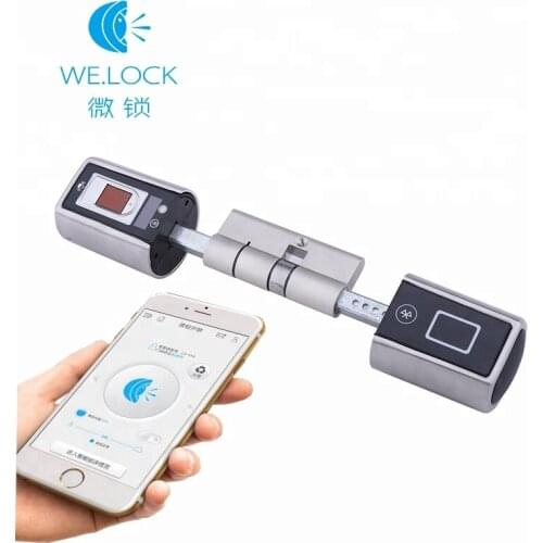 Digital APP remote control door lock Fingerprint door lock electronic door Lock Cylinder L5SR-Plus DHL Free shipping