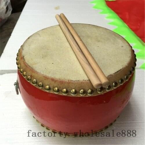 Kids Drum Red Side Drum Chinese Folk Art Lion Dance Prop Musical Instrument Only Drum Toy Party Game Just Drum Advertising Show