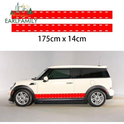 EARLFAMILY 2x Continuous Line Drawing Mini Fashion Sports Car Sticker Body Checkered Flags for Young People Vinyl Decals 9 Color