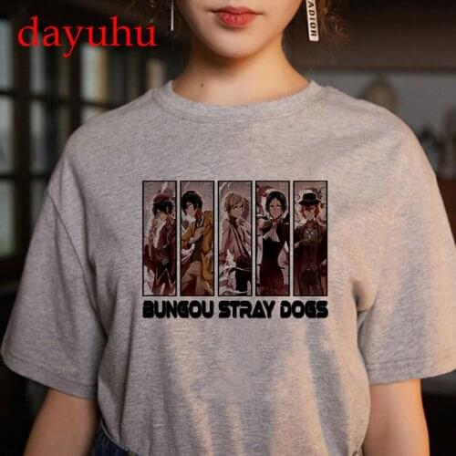 Bungou Stray Dogs T Shirt Men/women Kawaii Cartoon Harajuku Graphic Tees Summer Tops Hot Japanese Anime Tshirt Unisex Shirt Male