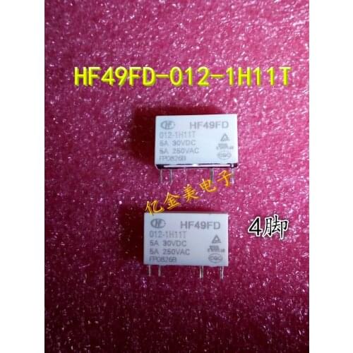 HF49FD-012-1H11T Relay 4-pin 12VDC 5A HF49FD-012-1H11