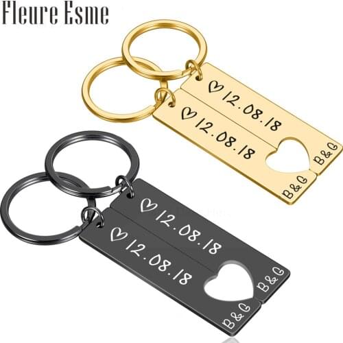 Customized Couples Boyfriend Keychain Girlfriend Keyring Husband Anniversary Valentine Day Gift Pinky Promise Women Men KeyChain