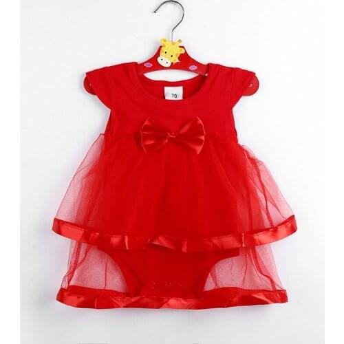 2017 Baby Girls Dresses Sleeveless Newborn One-Piece Dress 0-2years baby girl baptism dresses Infant Clothing Bodysuits 3 Colors