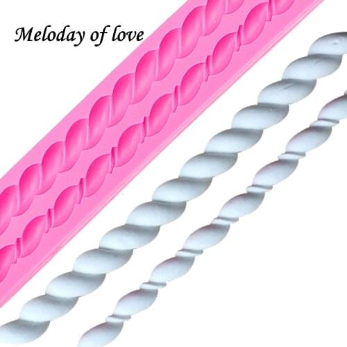 Long rope Lace cake decorating tools DIY baking fondant silicone mold chocolate Cake Onlay Border Embosser Mold T0503