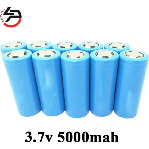 Laipuduo 10pcs 5000mAh 26650 Li-ion 3.7v Rechargeable Battery for Flashlight 20A 3.6V Power batteries