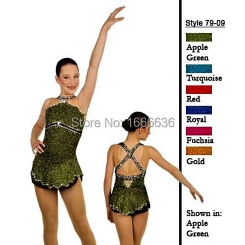 2016 Hot Sales Figure Ice Skating Dresses For Girls New Brand Vogue Figure Skating Competition Customized Dress DR2971