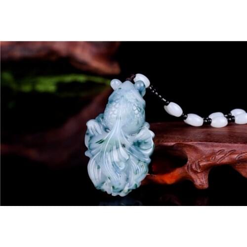 Hot Selling Natural Men Women Hand-Carved Jewelry Goldfish Pendant Necklace Charm Jewellery Fashion Accessories Gifts Unisex