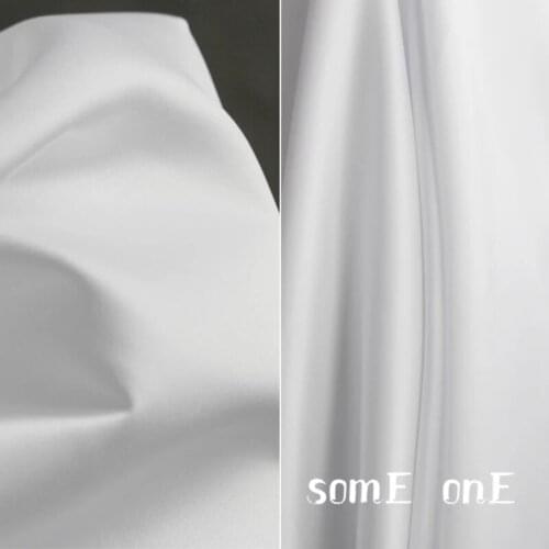 Mercerized Silk Satin Fabric White Polyester DIY Kungfu Suit Skirt Cheongsam Bridal Evening Dress Designer Fabric 50*150cm
