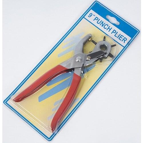 Multifunction stainless steel 6 Size revolving leather belt plier punch, household punch for leather belt