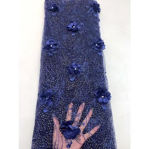 Nigeria French lace fabric Africa 3D tulle lace fabric 2020 high quality lace wedding fabric ZX3789