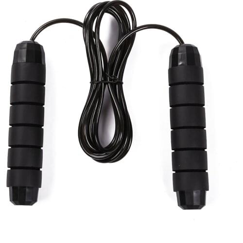 New Adult Black Steel Wire Skipping Rope With Ball Bearing Adjustable Length High-Speed Fat Burning Exercise Fitness Equipment