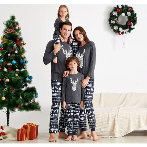 PatPat New Arrival Autumn ' Be Wild and Free' Reindeer Antler Family Matching Pajamas Set（Flame resistant) Party Family