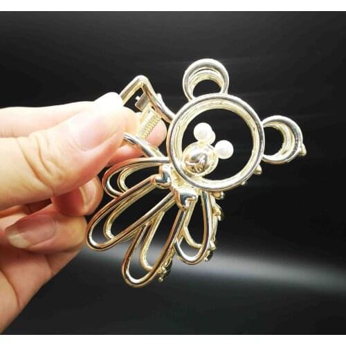 New European Alloy Girl Cute Bear Hair Claws The Back of The Head Hair Accessories Big Catch Clip Korean Headdress for women