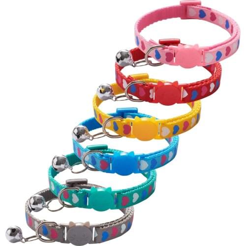 Safety Breakaway Cat Collar 12 Colors Reflective Nylon Pet Puppy Small Dog Kitten Cat Collar with Colorful Bell