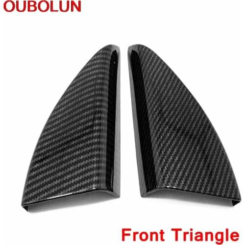 OUBOLUN For Hyundai Tucson 2015-2019 Front A Pillar Rear Side Window Triangle Loudspeaker Cover Trim Accessory ABS Chrome Carbon
