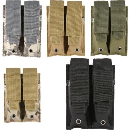 600D Molle Pouch Tactical Dual Double Outdoor Hunting Combat Military Pistol Magazine Pouch Close Holster Nylon 9mm