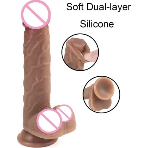 Feeling Realistic Liquid Silicone Dildo Standard Size Soft Big Dick Sex Toys for Female Masturbation Lesbian Strapon Products