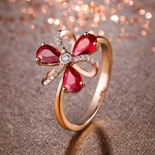 Stainless Steel Silver ring Korea version Flower ring Water ring rose gold wedding for women silver fashion jewelry