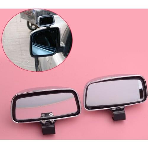 1 Pair Universal Silver Adjustable Blind Spot Wide Angle Rearview Mirrors Fit For Car Van Truck