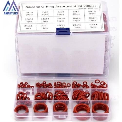 150-225PCS PCP Paintball VMQ Sealing Silicone O-rings OD 6mm-35mm CS 1mm 1.5mm 1.9mm 2.4mm 3.1mm Red Gasket Replacements S9