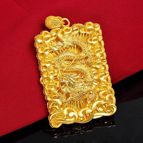 Domineering Boss Dragon Pendant Yellow Gold Filled Classic Hip Hop Men Jewelry Gift