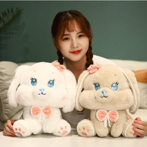 Pearl Rabbit Plush Toys Kawaii Lop-Eared Bunny Toy Soft Stuffed Dolls Baby Cute Sleeping Plush Toy For Kids Girl Brithday Gifts