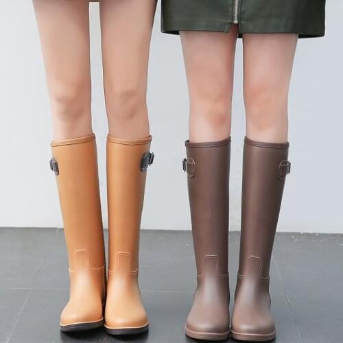 2021Waterproof Non-Slip Women Rainboots PVC Platform Spring/Autumn Female Casual Women Rain Shoes Knee-High Rainboots
