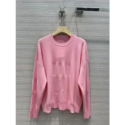 Runway Fashion Women Sweater 2021 High Quality Autumn Long Sleeve Jacquard Solid Knitted Cashmere Pullover Sweater