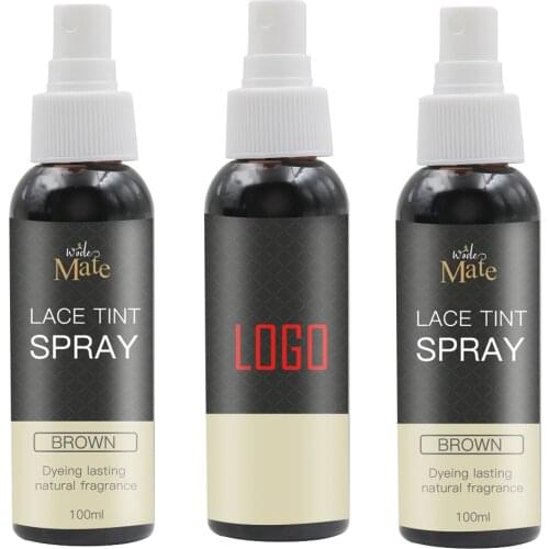 100ml Custom logo Private Label Lace Tint Spray for Wig and Dark Brown Middle Brown Light Brown Lace Tint spray