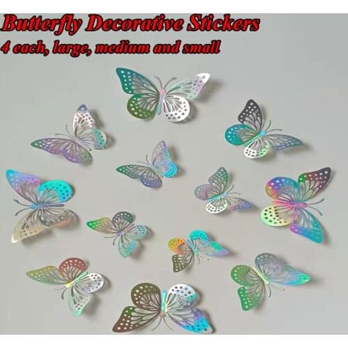 12pcs/lot 3d Effect Crystal Butterflies Wall Sticker Beautiful Butterfly for Kids Room Wall Decals Home Decoration On the Wall
