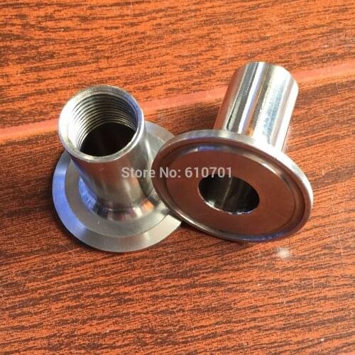 2pcs 1/2" DN15 Sanitary Female BSPP Threaded Pipe Fitting Fits TRI CLAMP (OD 50.5mm) SS304