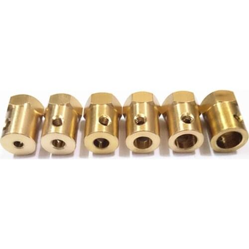3MM BRASS HEX COUPLING FOR 48MM PLASTIC OMNI WHEEL 18056
