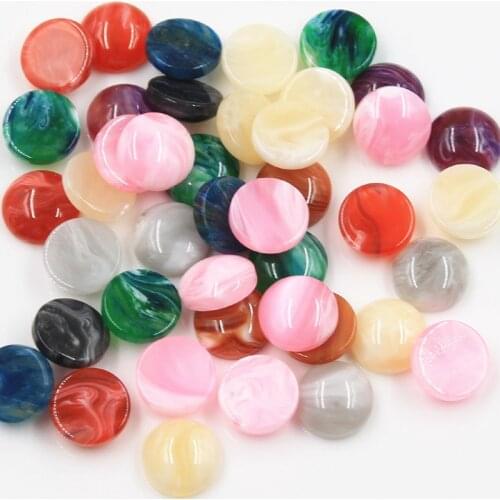 50pcs 12mm Mix Colors Stone Button Bright Flat Back Resin Cabochons Cameo Fit DIY Cabochons Tray Earrings Rings Accessories