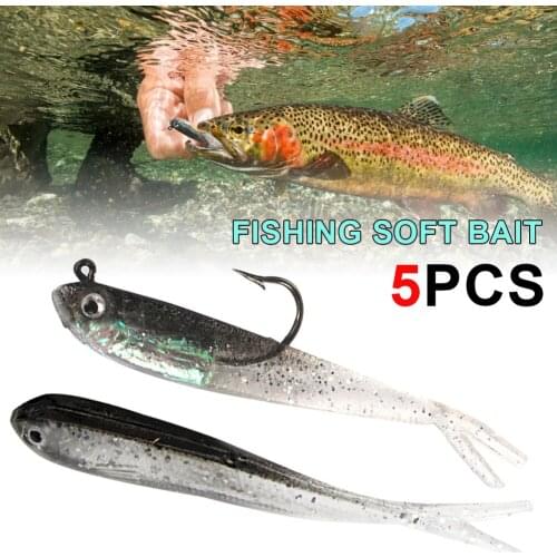75mm Fishing Lure Soft Bait Split Tail Swimbait Fork Tail Minnow Soft Lure Artificial Bait Saltwater Fishing Tackles for Fishing