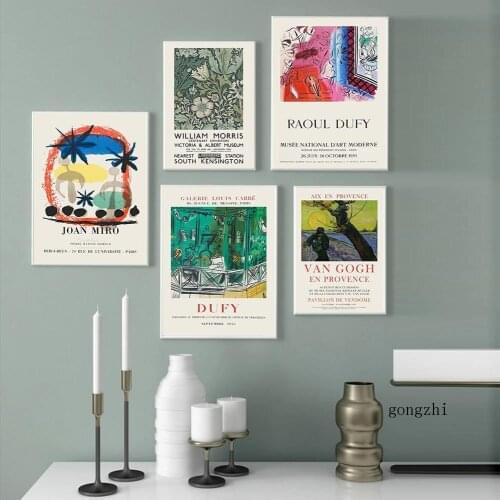 Retro Abstract Wall Art Exhibition Poster Natural Scenery Canvas Painting Nordic Minimalist Prints Pictures Living Room Decor